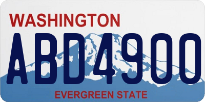 WA license plate ABD4900