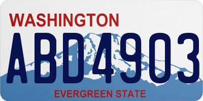 WA license plate ABD4903
