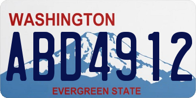 WA license plate ABD4912