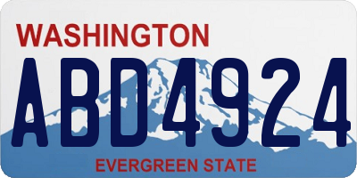 WA license plate ABD4924