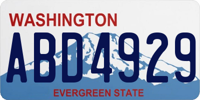WA license plate ABD4929
