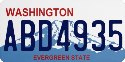WA license plate ABD4935