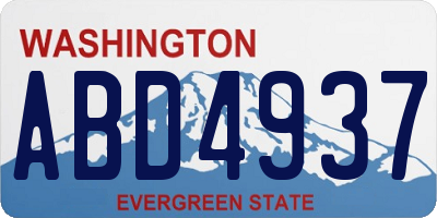 WA license plate ABD4937