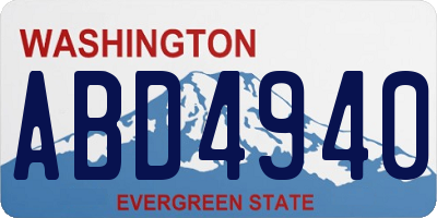 WA license plate ABD4940