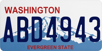 WA license plate ABD4943