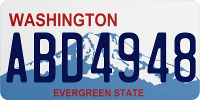 WA license plate ABD4948