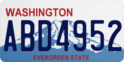 WA license plate ABD4952
