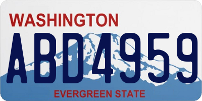 WA license plate ABD4959
