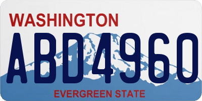 WA license plate ABD4960