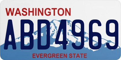 WA license plate ABD4969