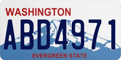 WA license plate ABD4971