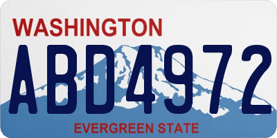 WA license plate ABD4972