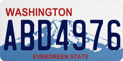 WA license plate ABD4976