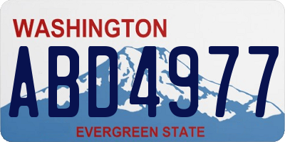 WA license plate ABD4977