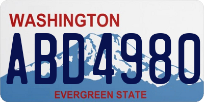 WA license plate ABD4980