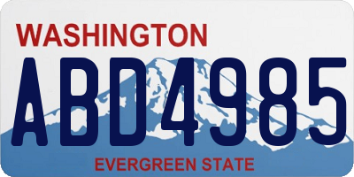 WA license plate ABD4985