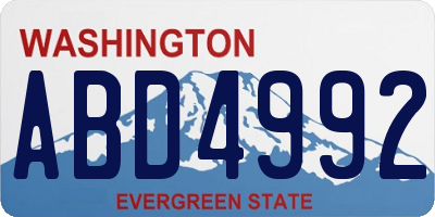WA license plate ABD4992