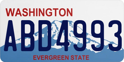 WA license plate ABD4993