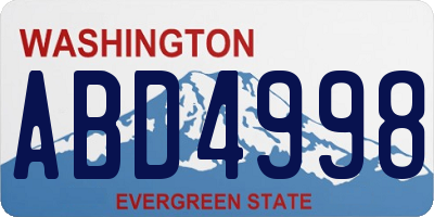 WA license plate ABD4998