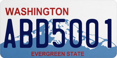 WA license plate ABD5001