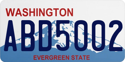 WA license plate ABD5002
