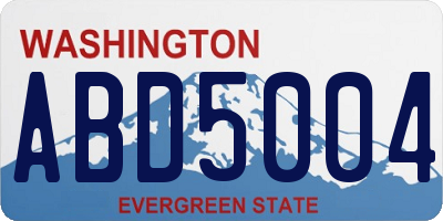 WA license plate ABD5004