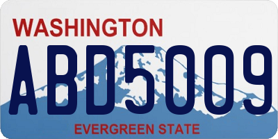 WA license plate ABD5009