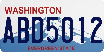 WA license plate ABD5012