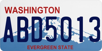 WA license plate ABD5013