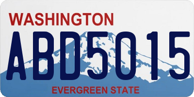 WA license plate ABD5015