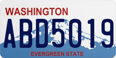 WA license plate ABD5019