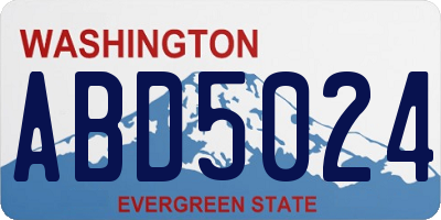 WA license plate ABD5024