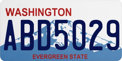 WA license plate ABD5029