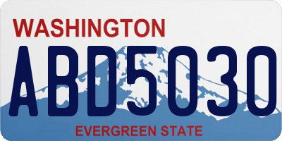 WA license plate ABD5030