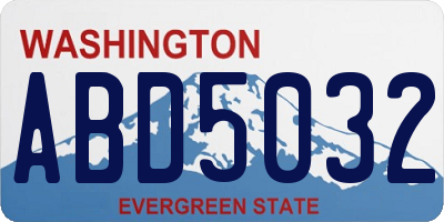 WA license plate ABD5032