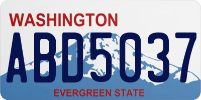 WA license plate ABD5037