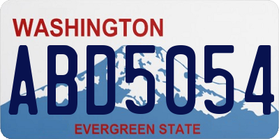 WA license plate ABD5054