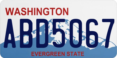 WA license plate ABD5067