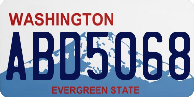 WA license plate ABD5068