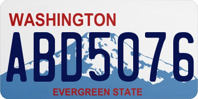 WA license plate ABD5076