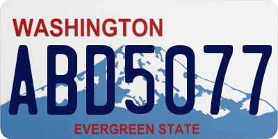 WA license plate ABD5077