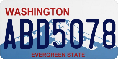 WA license plate ABD5078