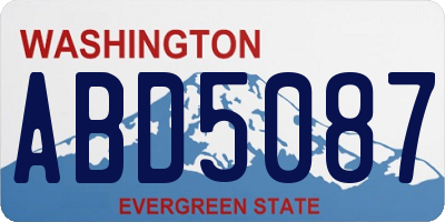 WA license plate ABD5087