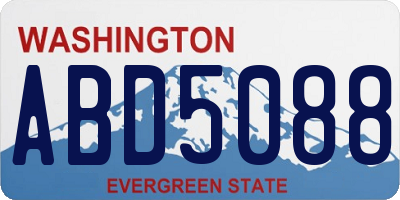 WA license plate ABD5088