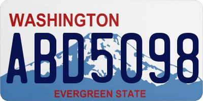 WA license plate ABD5098