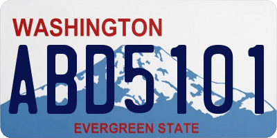 WA license plate ABD5101