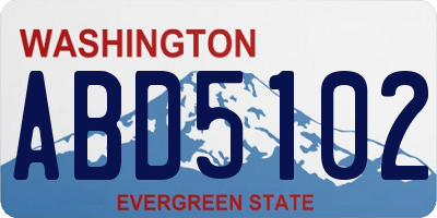 WA license plate ABD5102