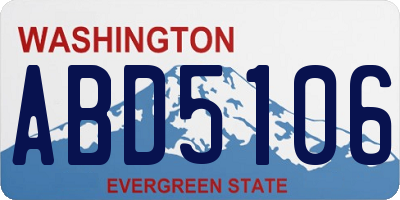 WA license plate ABD5106
