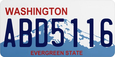 WA license plate ABD5116