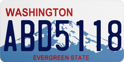 WA license plate ABD5118